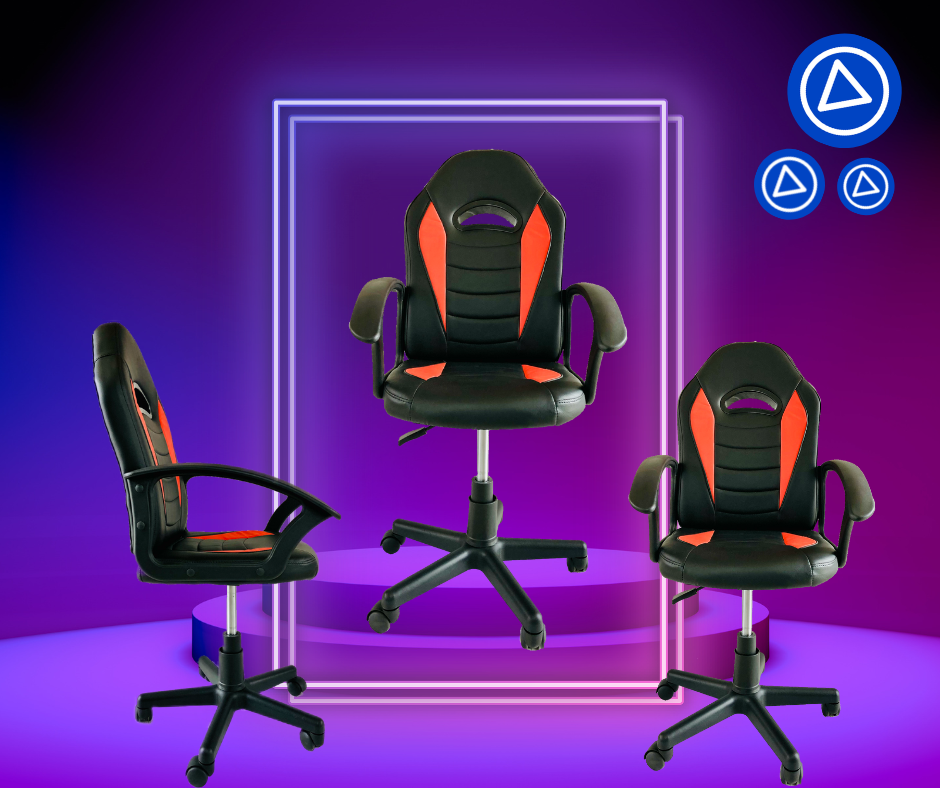 Silla ergonomica de oficina negro y rojo GM-L07 / 60D