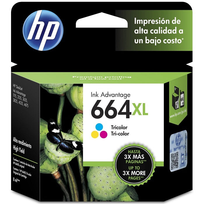 CARTUCHO HP 664 XL COLOR F6V30AL