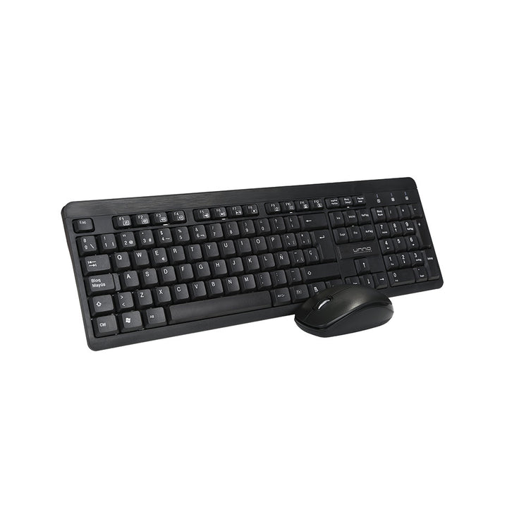 Unno combo teclado y mouse inalámbrico en español KLASS KB6741BK