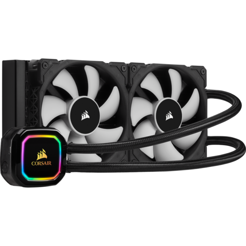 VENTILADORA 120MM CON LUZ RGB Sistema de enfriamiento liquido corsair H100X / 3M