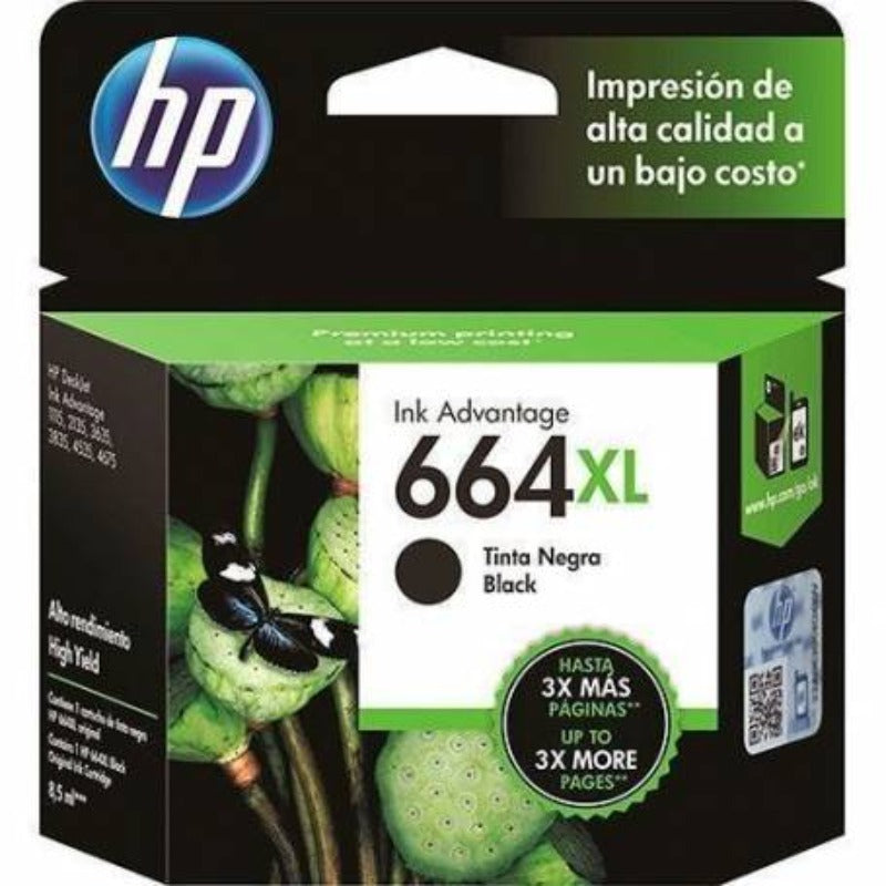 CARTUCHO HP 664 XL NEGRO F6V31AL