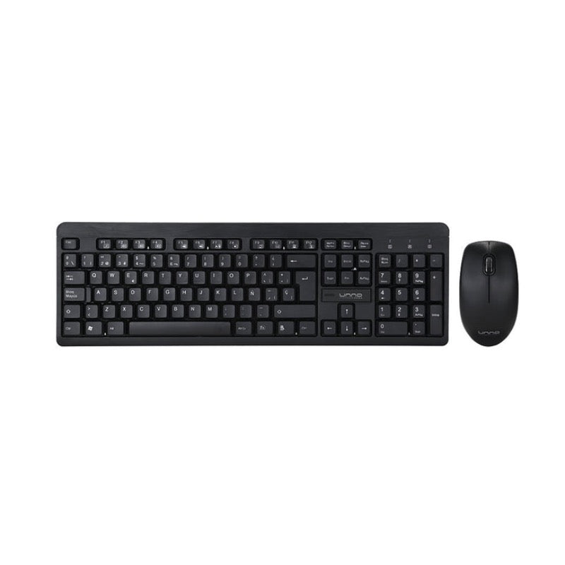 Unno combo teclado y mouse inalámbrico en español KLASS KB6741BK